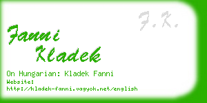 fanni kladek business card